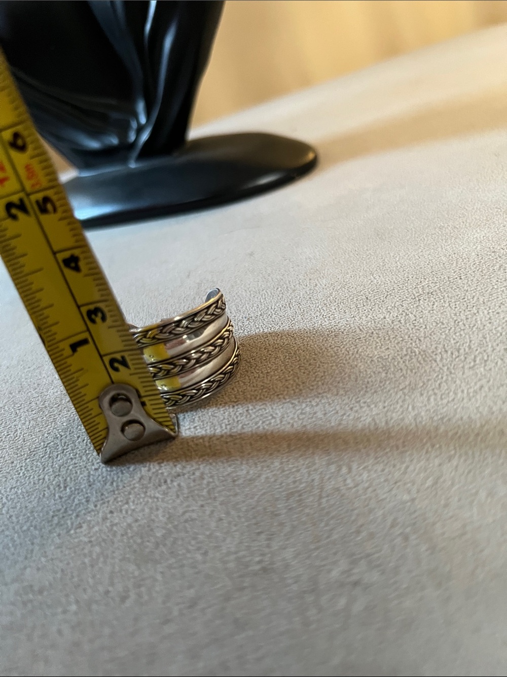 Sterling Silver Textured Hoop Earrings - Classic Women Jewelry - Picture 5 of 7